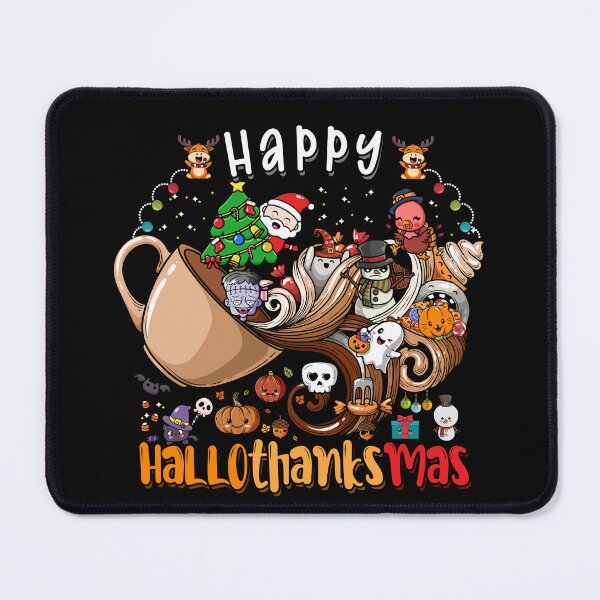Item preview, Hallothanksmas Coffee Happy Halloween Thanksgiving Christmas designed and sold by MerchK1ng.