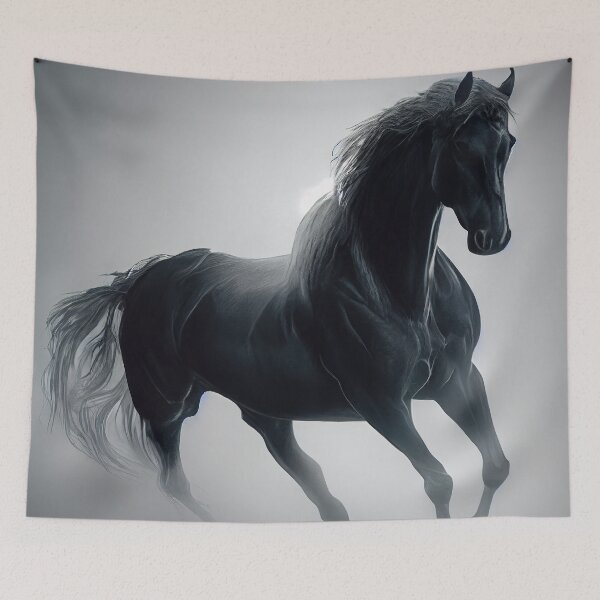Item preview, horse in fog designed and sold by PeanutArtCorner.