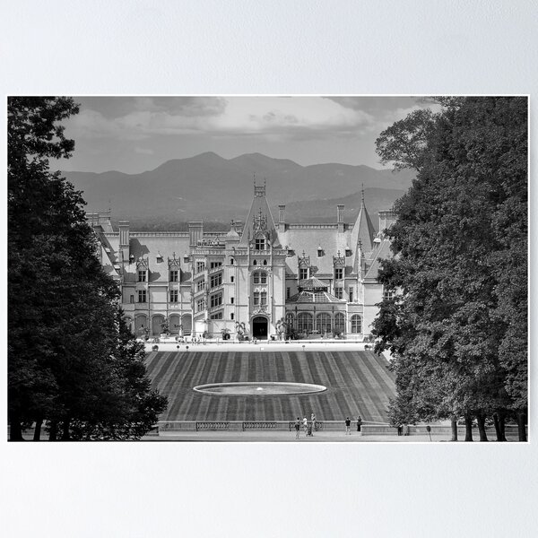 Biltmore Estates Mansion Italian Architecture Black White Bath Towel