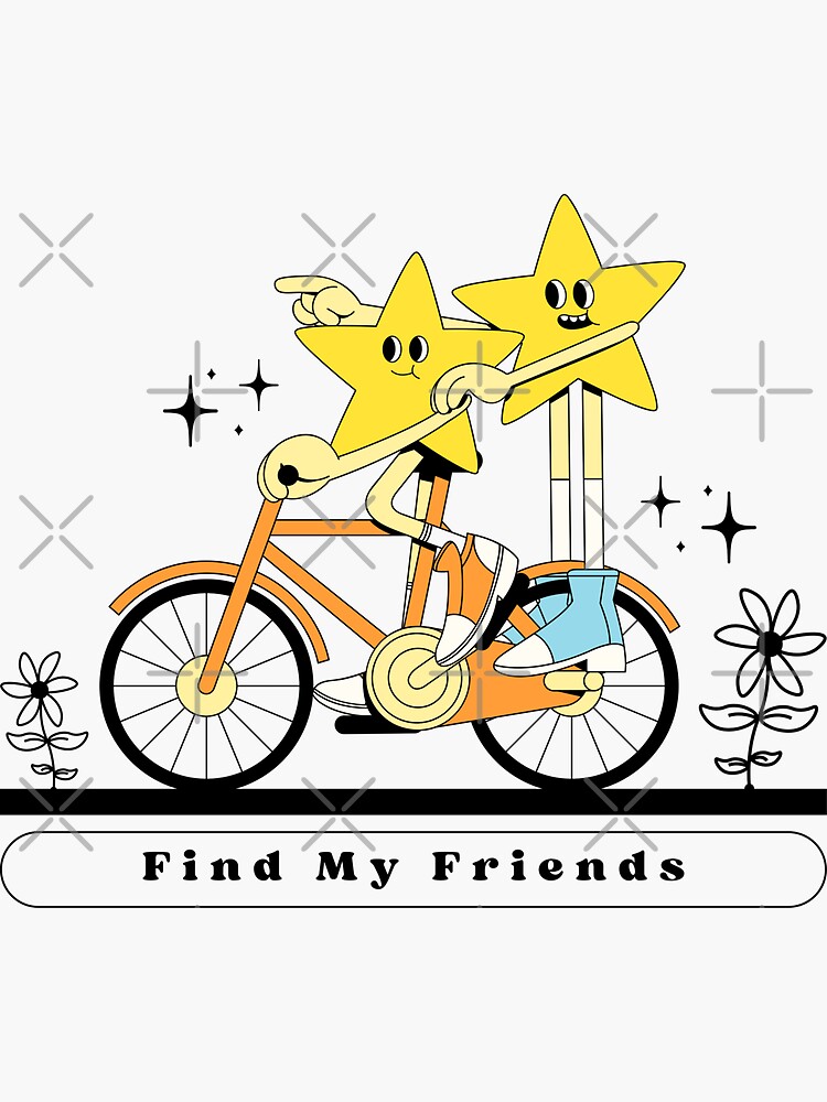 find-my-friends-sticker-for-sale-by-nawazkakal-redbubble