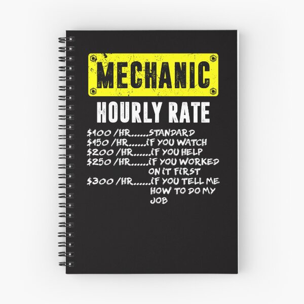 Item preview, Funny Mechanic Hourly Rate Labor Rates designed and sold by AutoDesignWerks.