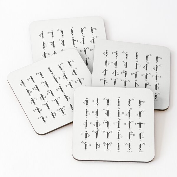Item preview, Flag Semaphore Characters or Alphabet Infographics Guide designed and sold by Iris Luckhaus.
