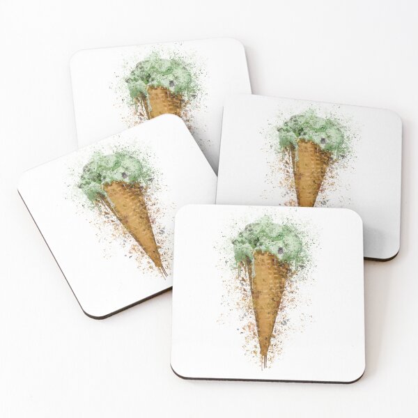 Item preview, Ice lolly, Ice Cream, Green, Mint, Kitchen, Food, Sweet, Splatter Print,  designed and sold by Pics-squiggles.