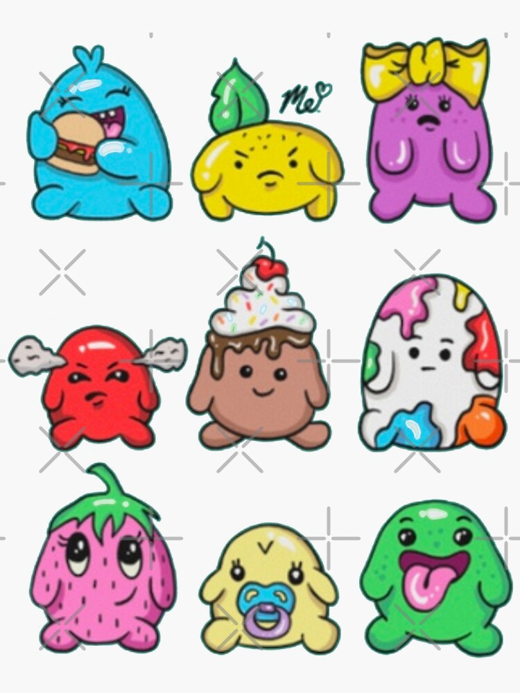 Moriah Elizabeth Grid Of Blobs Sticker For Sale By Itsafrojack1994   Bg,f8f8f8 Flat,750x,075,f Pad,750x1000,f8f8f8 