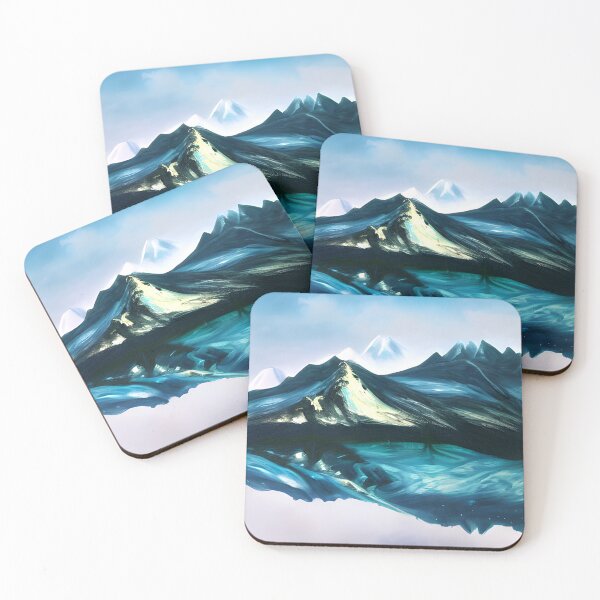 Item preview, mountains and lake reflection with photorealistic painting, nature painting #3 designed and sold by supeart.