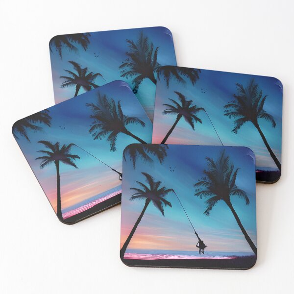 Item preview, coconut tree beach side, nature painting #9 designed and sold by supeart.