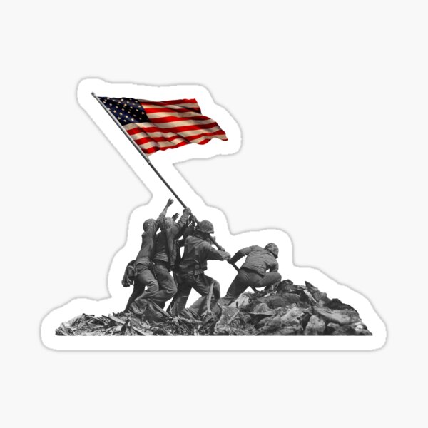 Soldiers Raising US Flag at Iwo Jima Sticker