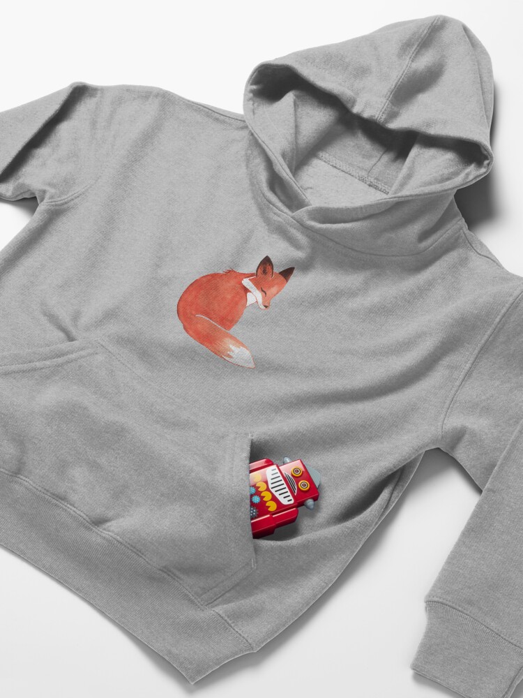 Alternate view of Watercolor Fox Kids Pullover Hoodie