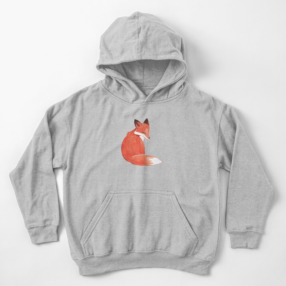 Watercolor Fox Kids Pullover Hoodie