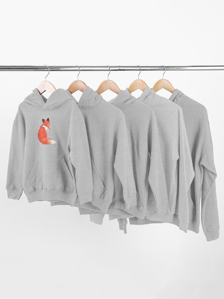 Alternate view of Watercolor Fox Kids Pullover Hoodie