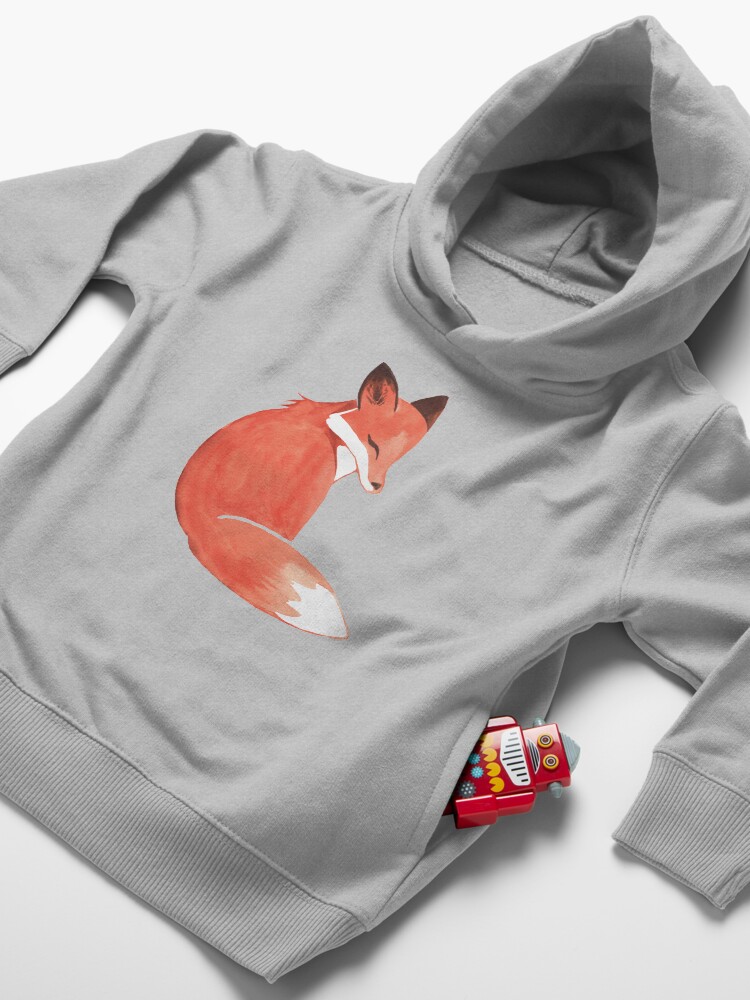Alternate view of Watercolor Fox Toddler Pullover Hoodie