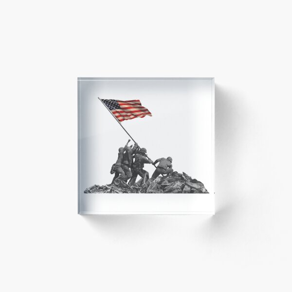 Soldiers Raising US Flag at Iwo Jima Acrylic Block