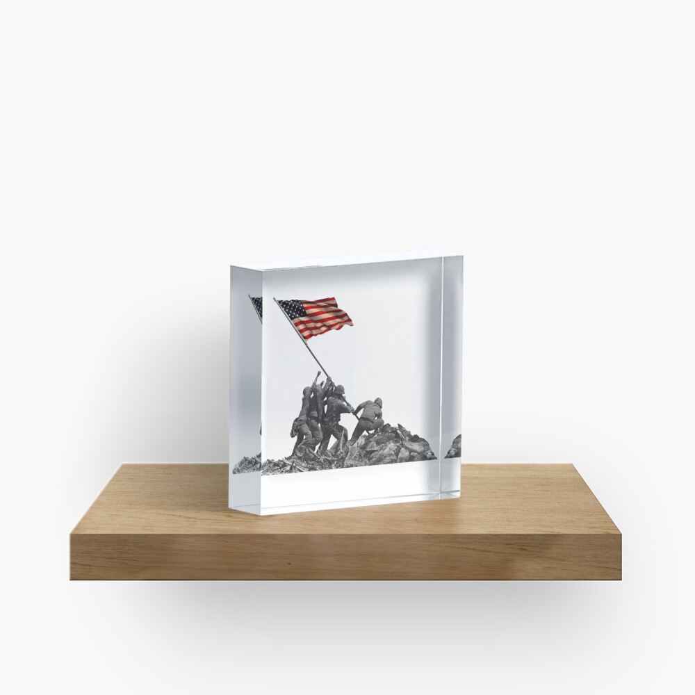 Soldiers Raising US Flag at Iwo Jima Acrylic Block