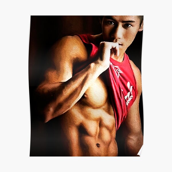Abs and a Red Shirt Poster