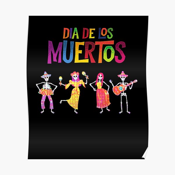 Colorful Dots Dia De Los Muertos Day Of The Dead Poster