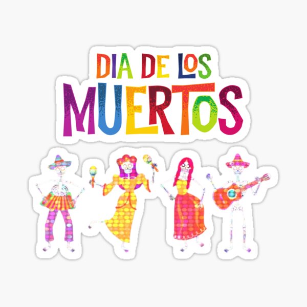 Colorful Dots Dia De Los Muertos Day Of The Dead Sticker
