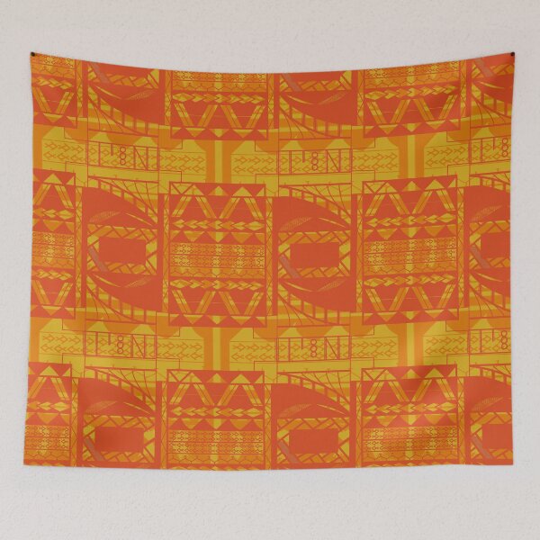 Aperçu de l'œuvre Design tribal polynésien rouge/orange créée et vendue par ifeni.