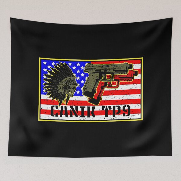 Item preview, Canik TP-9 TP9 Pistol 3D Retro Anime Gun - Apache Warrior USA American Flag Operator - Military designed and sold by Warhawk Designs.