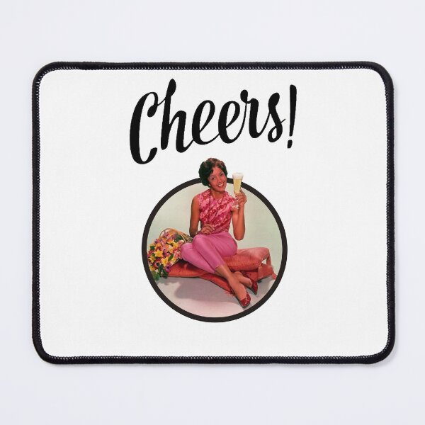 Item preview, Cheers!!! black circle and lady inviting us a drink! designed and sold by OptLuv.