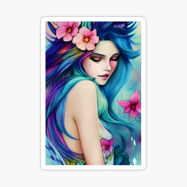 Blue Lady Sticker
