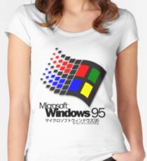 WINDOWS 95 (white/no clouds) Women's Fitted Scoop T-Shirt