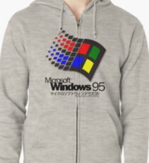 WINDOWS 95 (white/no clouds) Zipped Hoodie