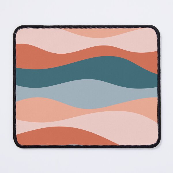 Item preview, Smooth Waves in Blue and Salmon - Soothing Abstract Stripe Pattern designed and sold by kierkegaard.