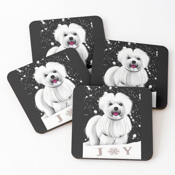 Item preview, Cute Maltese dog in the winter with text "JOY"/ Maltese dog lovers/ Christmas/New Year designed and sold by bubblylive.