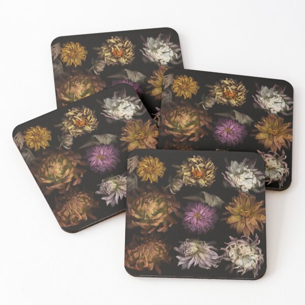 Item preview, Withered Dahlia flowers on black background designed and sold by AusraB.