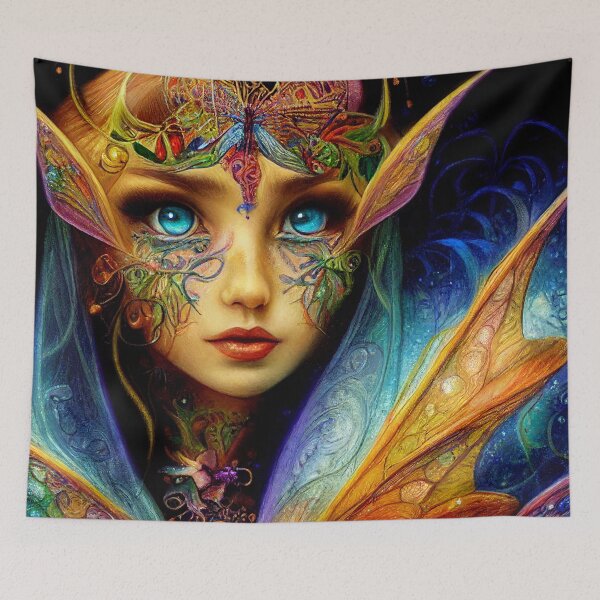 Item preview, Ornate Rainbow Faerie Face designed and sold by fairytailsaiart.