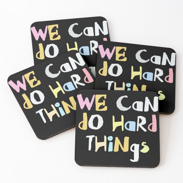Item preview, We Can Do Hard Things, Printable Wall Art, Inspirational Quote, Rainbow Print, Work Hard Print, Family Theme Print, Back to School Print Sticker designed and sold by nocebee.