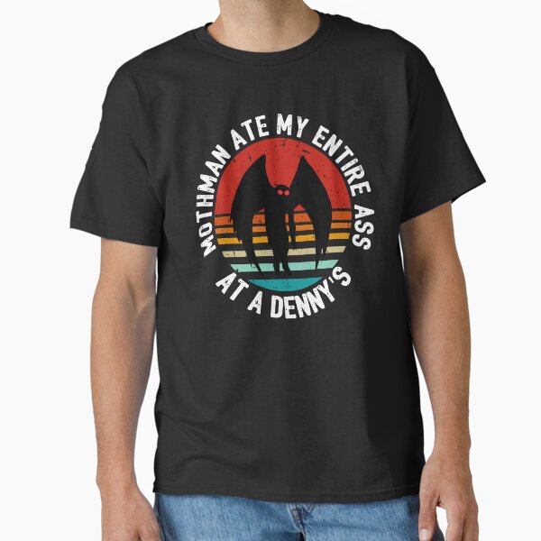 Aperçu de l'œuvre Mothman a mangé tout mon cul dans un vintage de Denny's Mothman créée et vendue par Fleyshop.