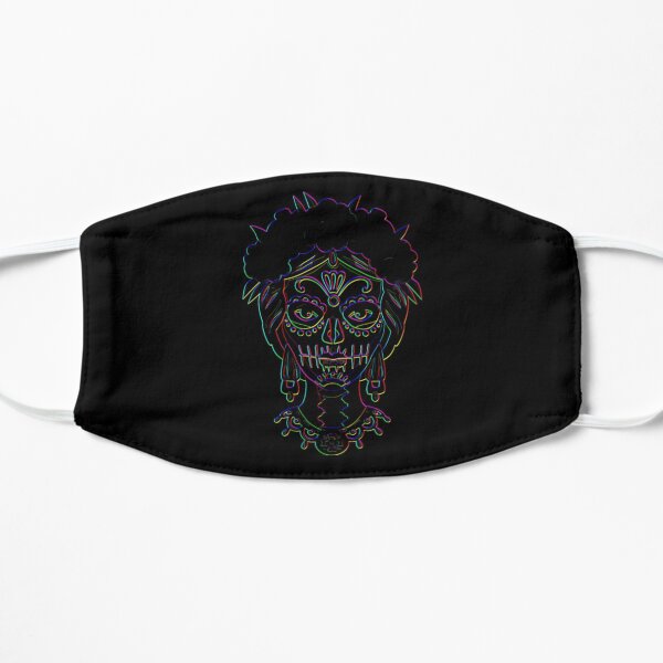 Colorful Day Of The Dead Dia De Los Muertos Flat Mask
