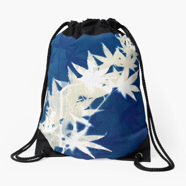 Double Exposed Japanese Maple Drawstring Bag