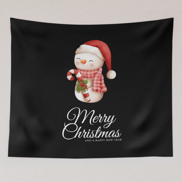 Item preview, Merry Christmas And A Happy New Year Art Design Draw Street Art Text Word Phrase designed and sold by BK-Fishing.