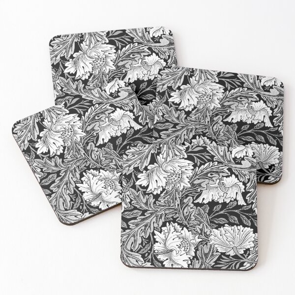 Item preview, William Morris Floral, Black, White & Gray / Grey designed and sold by Marymarice.