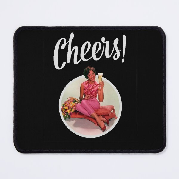 Item preview, Cheers!!! white circle and a lady inviting us a drink! designed and sold by OptLuv.