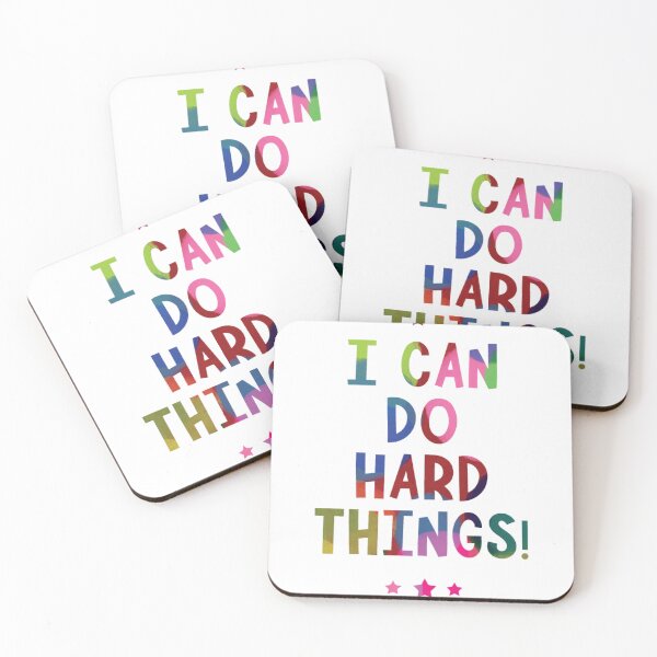 Item preview, I Can Do Hard Things, Printable Wall Art, Inspirational Quote, Rainbow Print, Work Hard Print, Family Theme Print, Back to School Print Sticker designed and sold by nocebee.