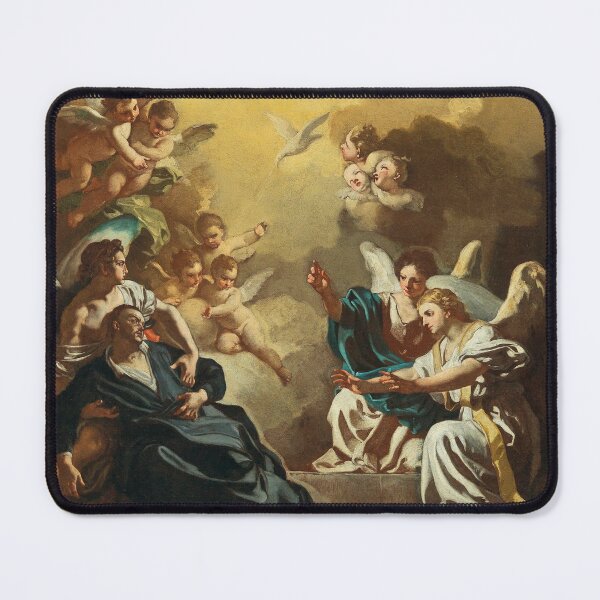 Item preview, Saint Philip Neri receiving the Holy Spirit in the Catacombs of Saint Sebastian | Francesco Solimena | 1710 Christian Art designed and sold by CJET.