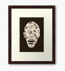 Zombies In Sepia Funny Horror Pattern Framed Print
