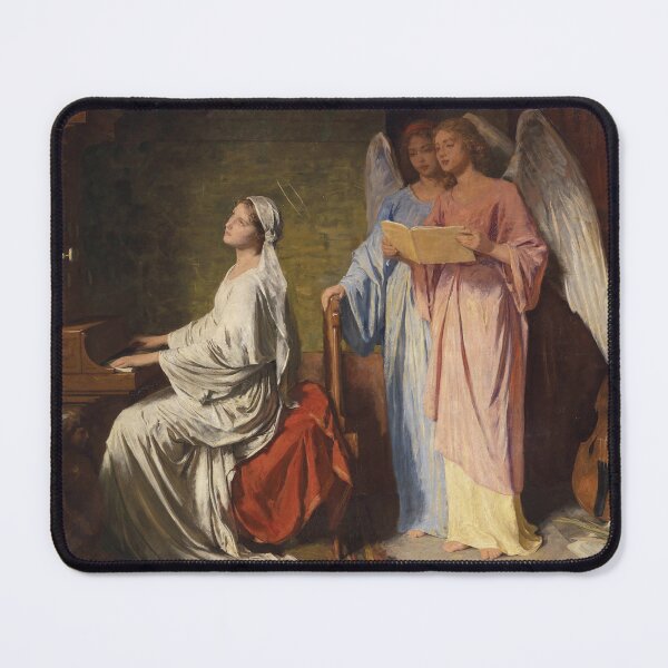 Item preview, Saint Cecilia Playing Accompanied by Angels | Simon Glucklich | 1886 Christian Art designed and sold by CJET.