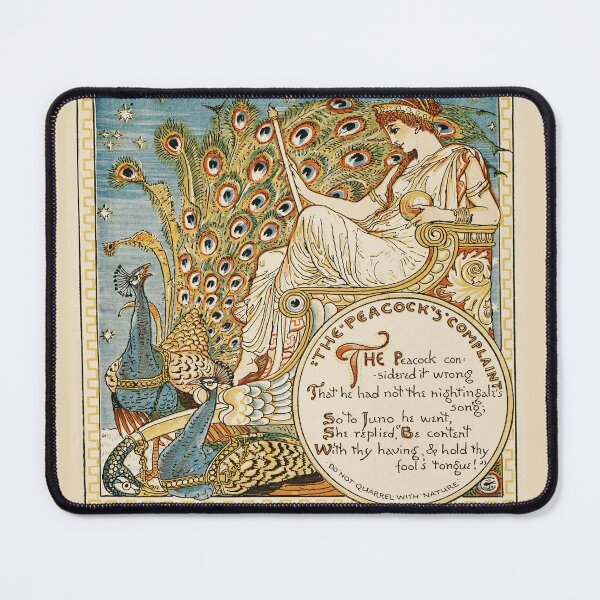 Item preview, GODDESS JUNO AND THE COMPLIANT OF PEACOCK  Art Nouveau Aesop Fables designed and sold by BulganLumini.
