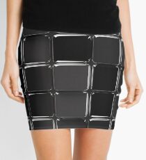 Black glossy mosaic Mini Skirt