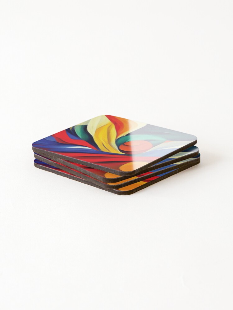 Thumbnail 4 of 5, Coasters (Set of 4), Contemporary Abstract Colorful Design Pattern designed and sold by delohill.
