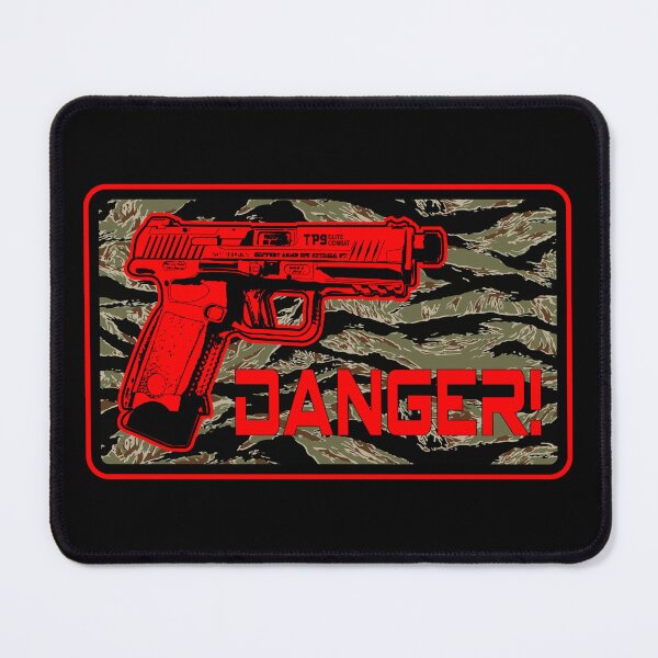 Item preview, Canik TP-9 TP9 Pistol 3D Retro Anime Gun - Warrior Operator - Badge Danger - Magnum PI Camo Tiger Stripes designed and sold by Warhawk Designs.