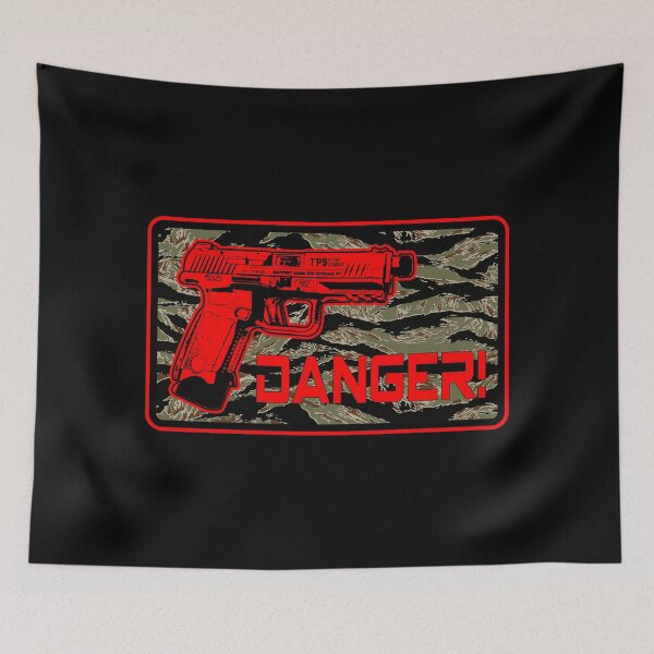 Item preview, Canik TP-9 TP9 Pistol 3D Retro Anime Gun - Warrior Operator - Badge Danger - Magnum PI Camo Tiger Stripes designed and sold by Warhawk Designs.