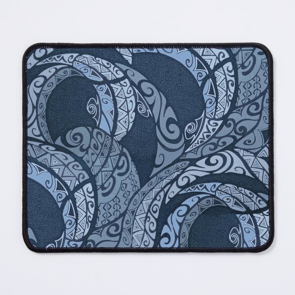 Item preview, Hawaiian Traditional Ocean Blue Tapa designed and sold by J Marielle Designs.