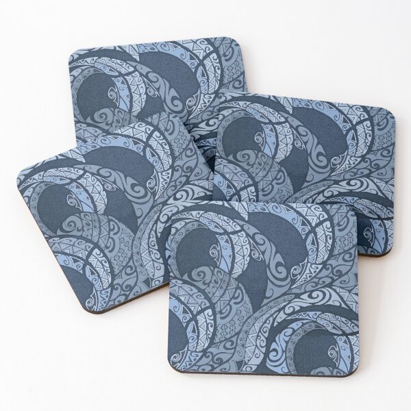 Item preview, Hawaiian Traditional Ocean Blue Tapa designed and sold by J Marielle Designs.