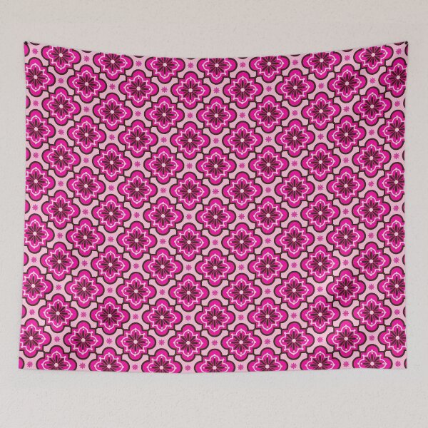 Item preview, Moroccan Tile Pattern, Fuchsia Pink and Black designed and sold by Marymarice.