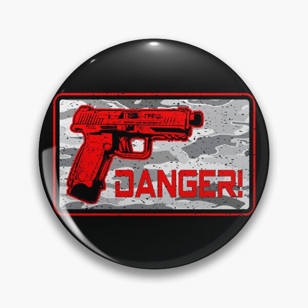 Item preview, Canik TP-9 TP9 Pistol 3D Retro Anime Gun - Warrior Operator - Badge Danger - Camo Snow Urban designed and sold by Warhawk Designs.